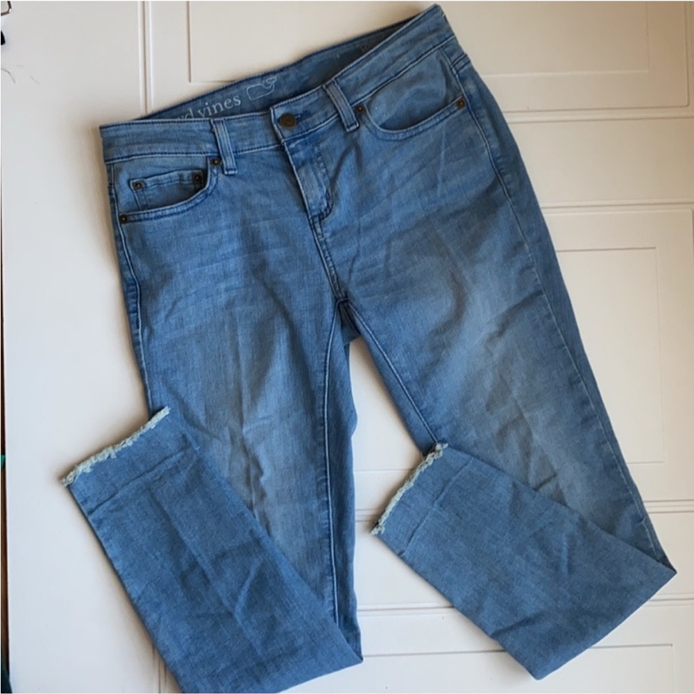Vineyard Vines Furling Wash Raw Hem Skinny Denim Jeans Size 4